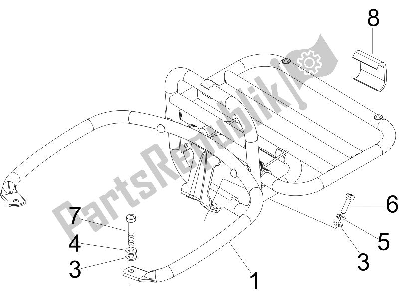 Todas las partes para Portaequipajes Trasero de Vespa GTV 250 IE UK 2006