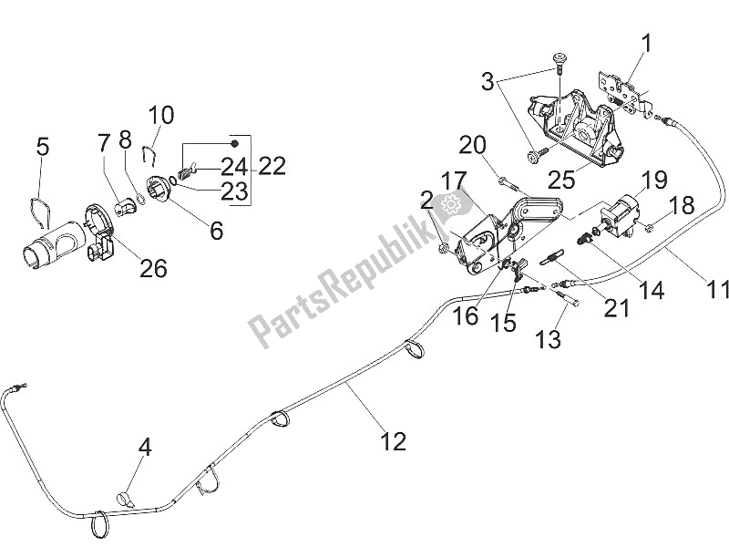 All parts for the Locks of the Vespa GTS 250 USA 2005