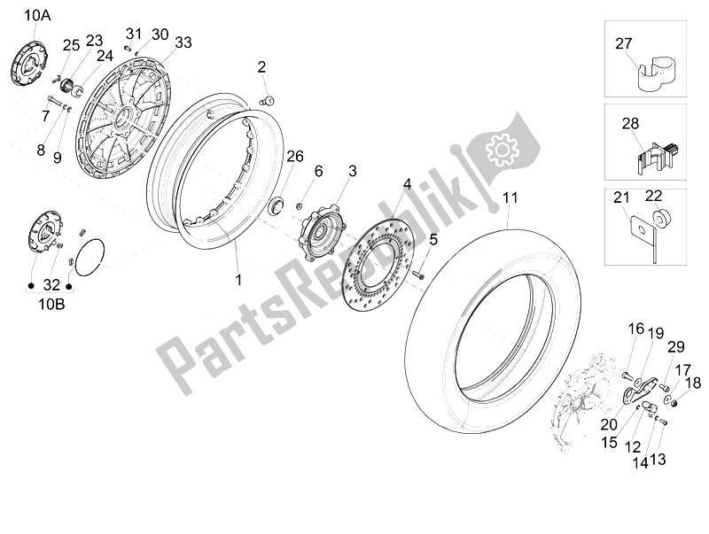 Toutes les pièces pour le Roue Arrière du Vespa 946 150 2014