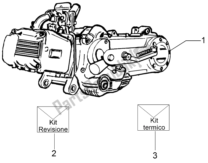 All parts for the Engine, Assembly of the Vespa Vespa Primavera 50 4T 2V 25 KMH EU 2014