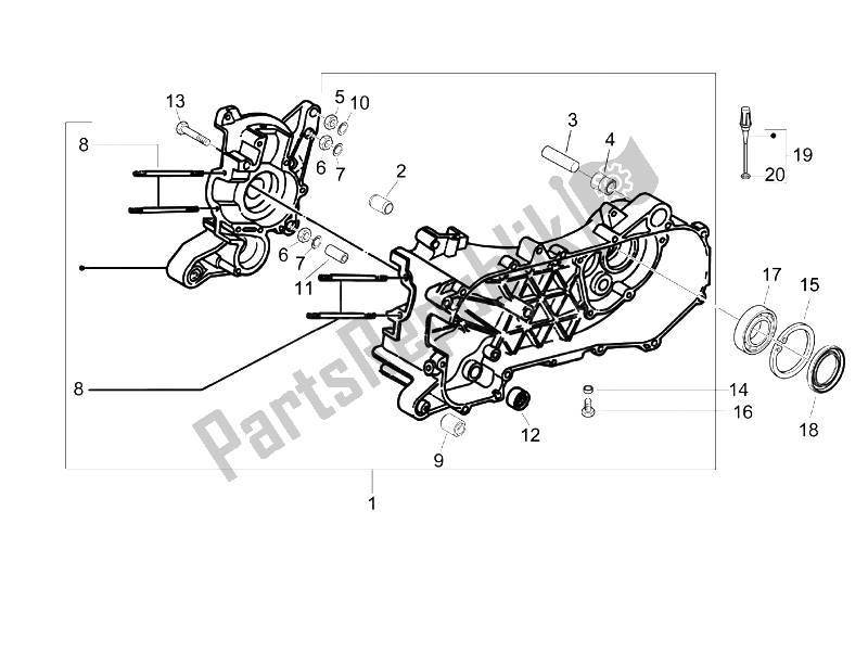 Todas las partes para Caja Del Cigüeñal de Vespa LX 50 2T D 2005