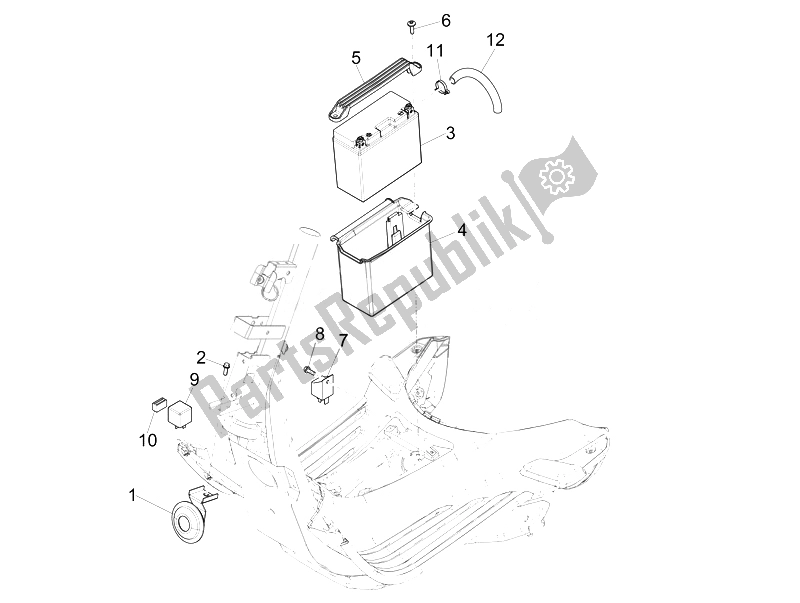 Todas las partes para Interruptores De Control Remoto - Batería - Bocina de Vespa Vespa Sprint 50 2T EU 2014