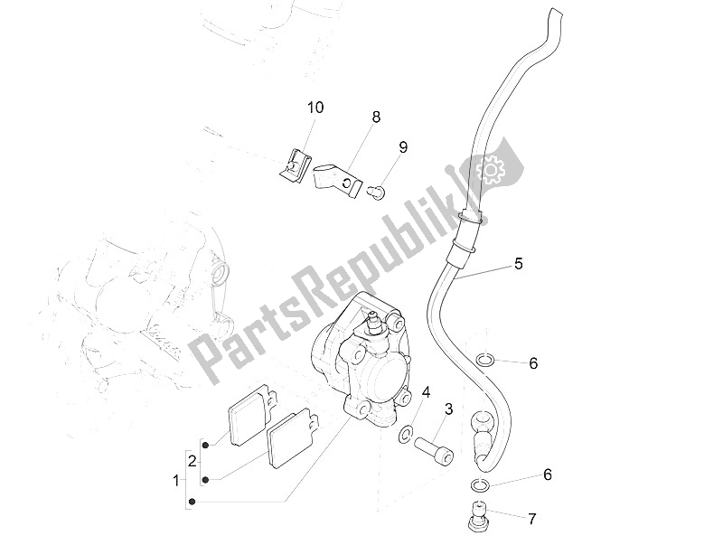 All parts for the Brakes Pipes - Calipers of the Vespa Vespa Primavera 150 4T 3V Iget Asia 2016