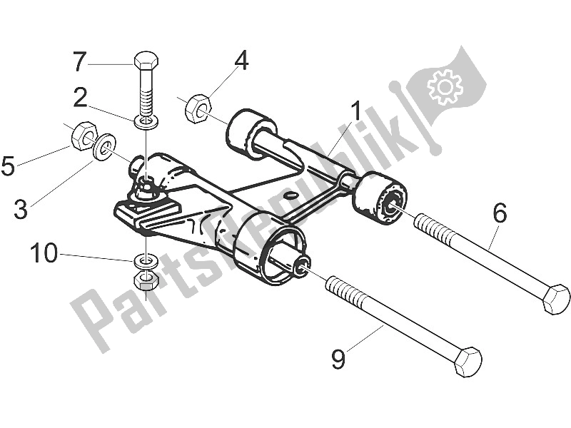 Toutes les pièces pour le Bras Oscillant du Vespa LXV 50 2T CH 2006