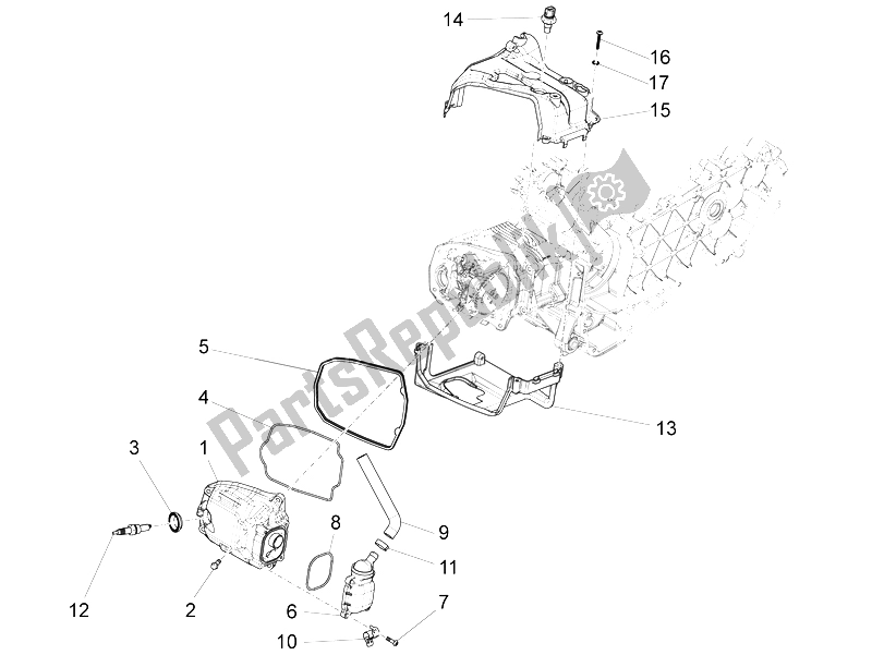 Tutte le parti per il Coperchio Della Testata del Vespa LX 150 4T 3V IE Vietnam E3 2012
