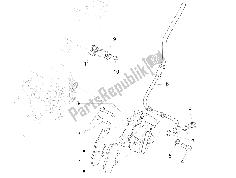 All parts for the Brakes Pipes - Calipers of the Vespa Vespa Sprint 50 4T 4V USA Canada 2014