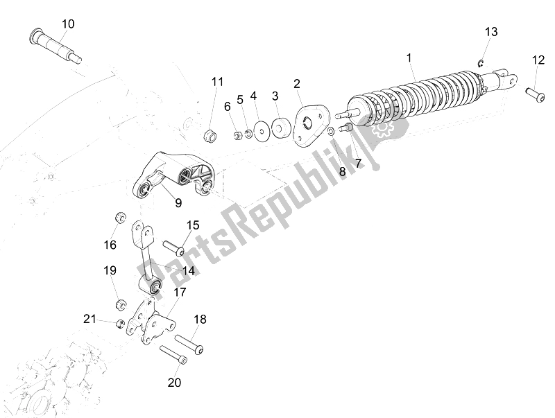 All parts for the Rear Suspension - Shock Absorber/s of the Vespa 946 150 4T 3V ABS 2014