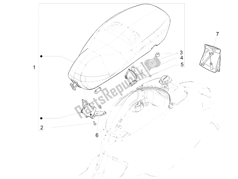 Todas las partes para Silla De Montar / Asientos de Vespa 150 4T 3V IE Primavera China 2015