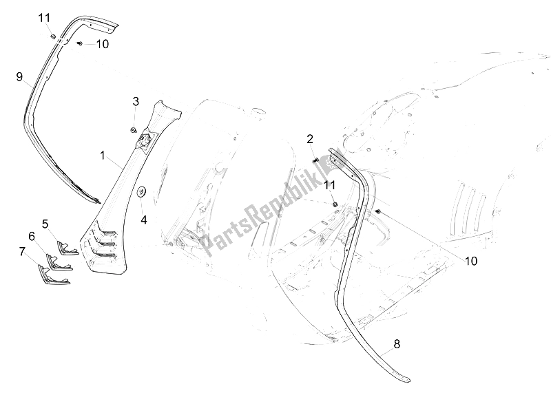 Tutte le parti per il Scudo Anteriore del Vespa 946 125 2015
