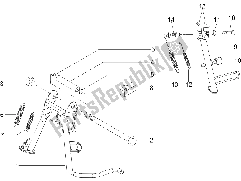 Toutes les pièces pour le Des Stands du Vespa LXV 50 4T 25 KMH 2012