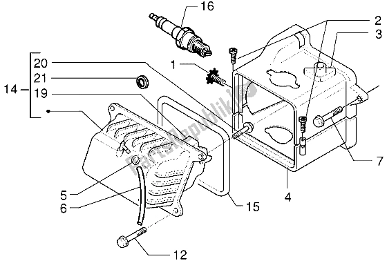 Tutte le parti per il Coperchio Della Testata del Vespa 50 4T 1998