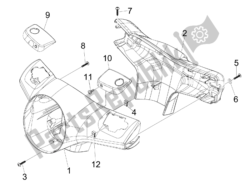 Tutte le parti per il Coperture Per Manubri del Vespa GTS 300 IE Super Sport 2010