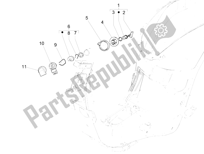 Tutte le parti per il Serrature del Vespa 150 4T 3V IE Primavera Vietnam 2014