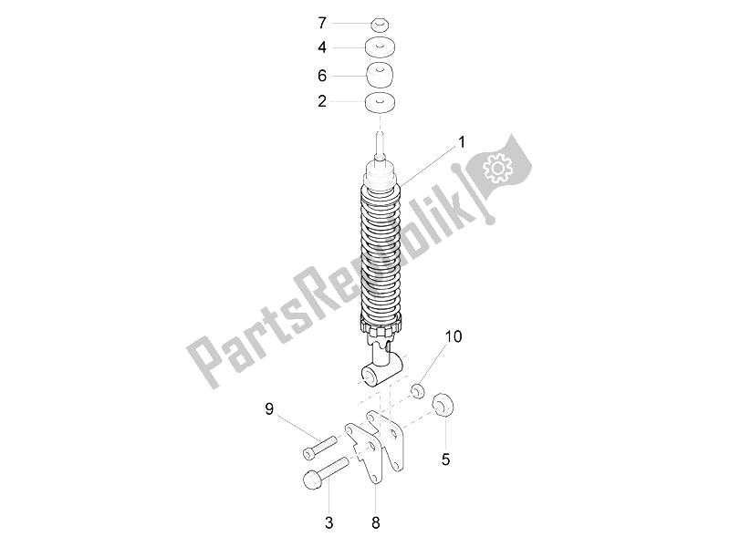 Todas las partes para Suspensión Trasera - Amortiguador / S de Vespa S 125 4T 3V IE 2012