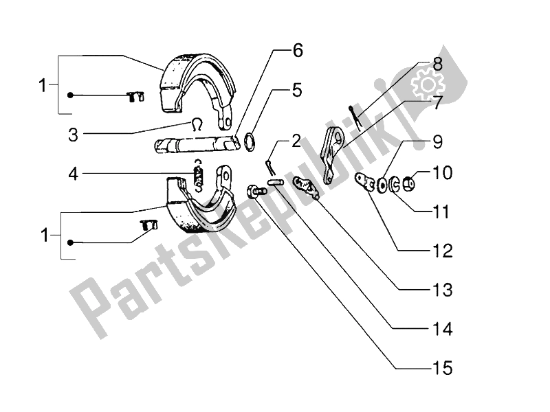 All parts for the Rear Brake - Brake Jaw of the Vespa PX 125 2011