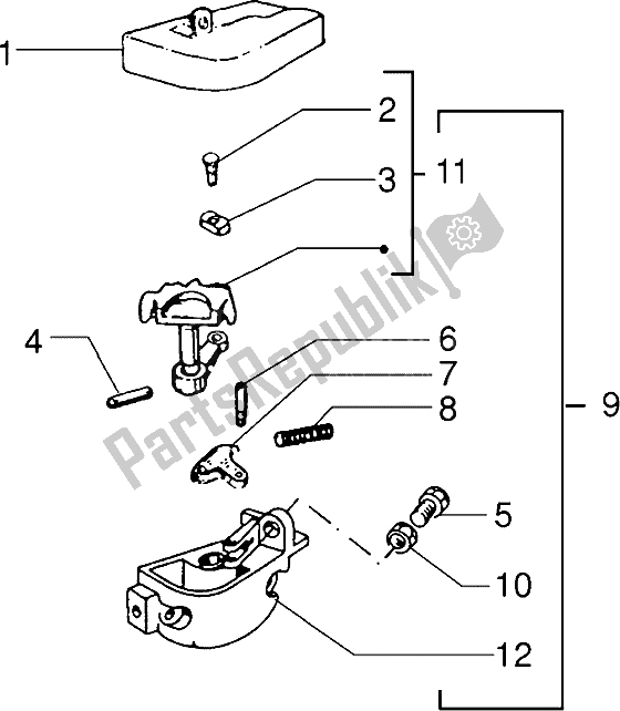 All parts for the Gear Selector of the Vespa PX 125 E 1992
