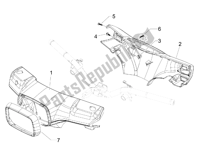 Toutes les pièces pour le Couvertures De Guidon du Vespa S 150 4T USA 2007