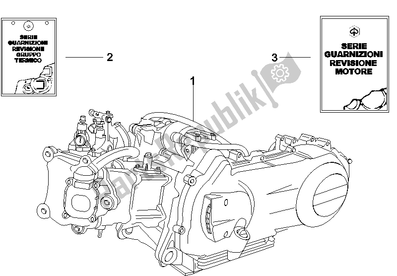 All parts for the Engine, Assembly of the Vespa GTV 125 4T E3 2006