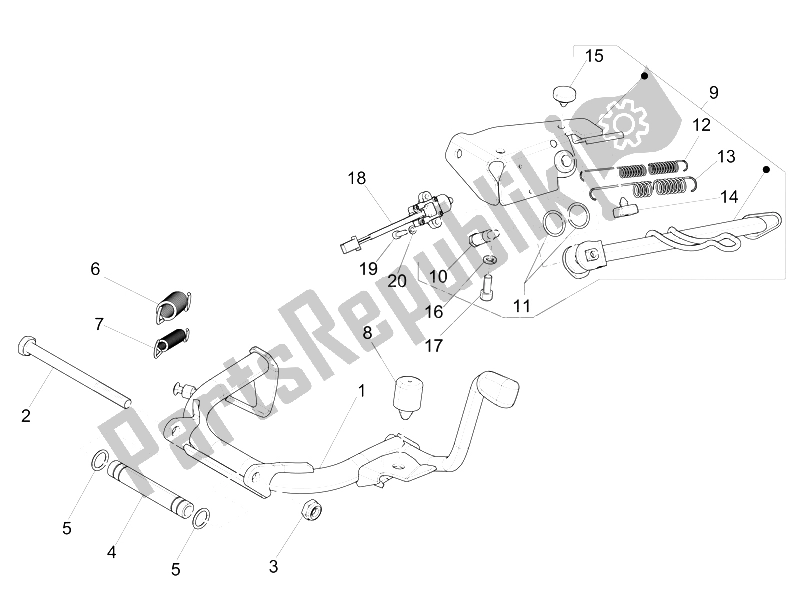 Toutes les pièces pour le Des Stands du Vespa 150 4T 3V IE Primavera China 2015