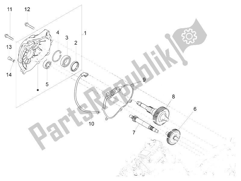 Tutte le parti per il Unità Di Riduzione del Vespa Vespa GTS 300 IE ABS E4 EU 2016