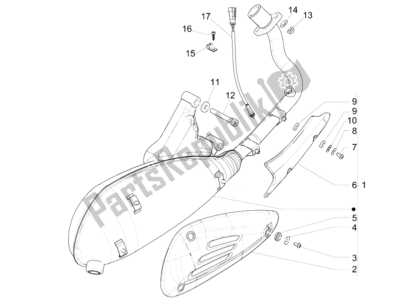 All parts for the Silencer of the Vespa 946 150 4T 3V ABS 2014