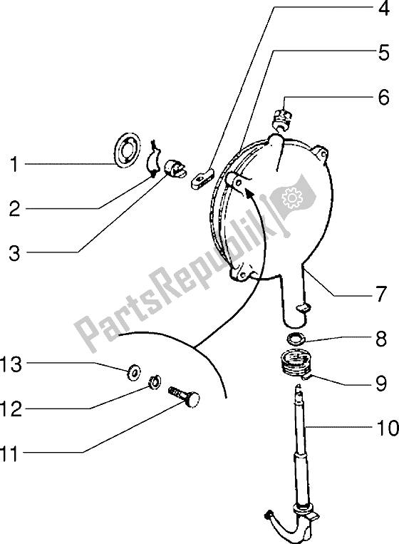 All parts for the Clutch Cover of the Vespa PX 125 E 1992