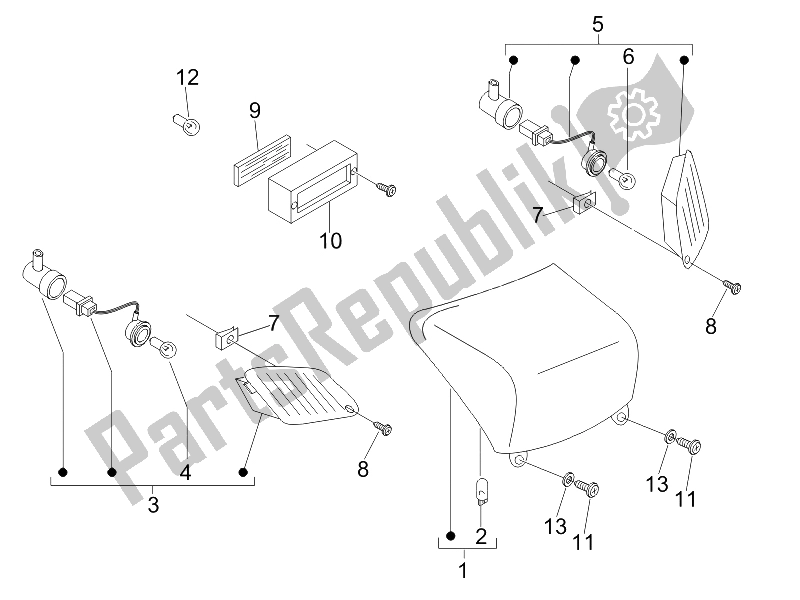 Toutes les pièces pour le Phares Arrière - Clignotants du Vespa LX 150 4T E3 2006