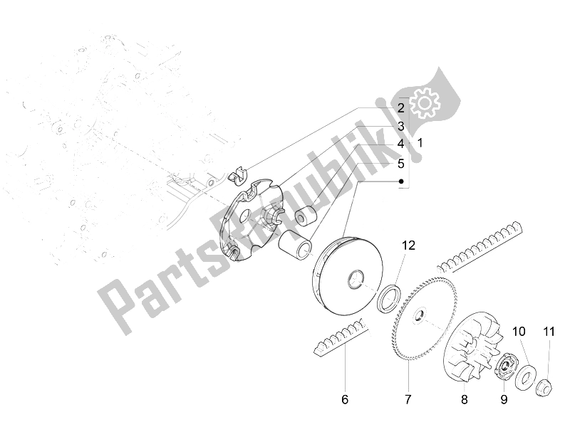 Toutes les pièces pour le Poulie Motrice du Vespa Vespa Sprint 50 4T 4V EU 2014