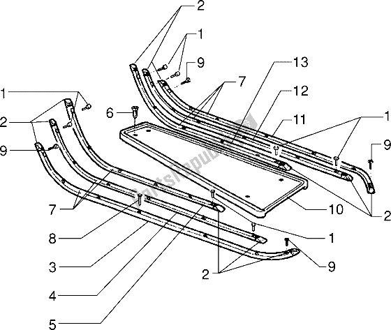 All parts for the Footboard of the Vespa PX 200 E 1985