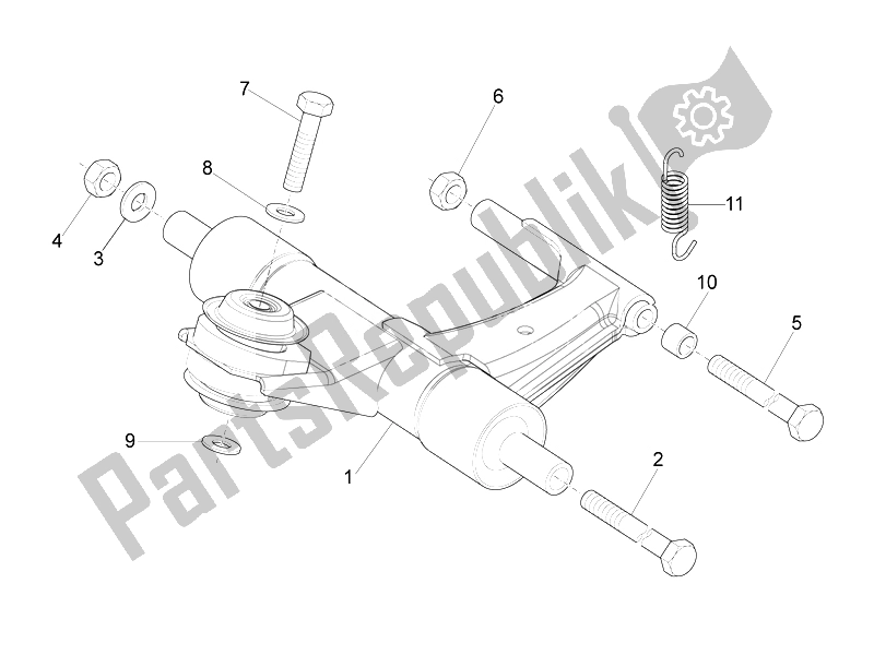 Tutte le parti per il Braccio Oscillante del Vespa LT 150 4T 3V IE 2014