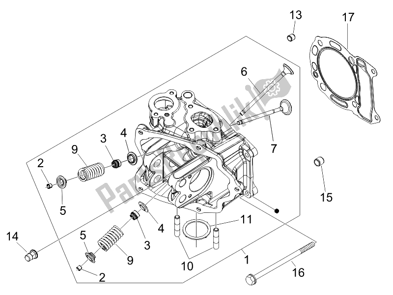 Toutes les pièces pour le Unité De Tête - Valve du Vespa LX 150 4T USA 2007