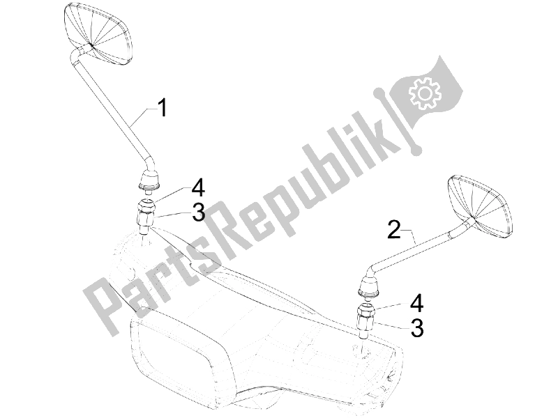 Tutte le parti per il Specchio / I Di Guida del Vespa S 125 4T IE E3 College 2009