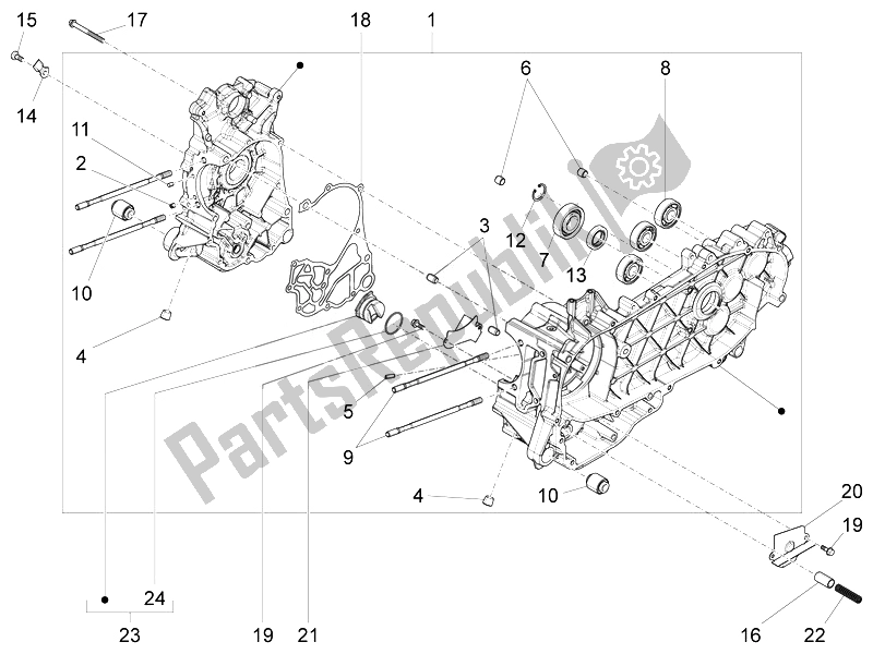 Tutte le parti per il Carter del Vespa Vespa GTS 125 4T 3V IE Super Asia 2014