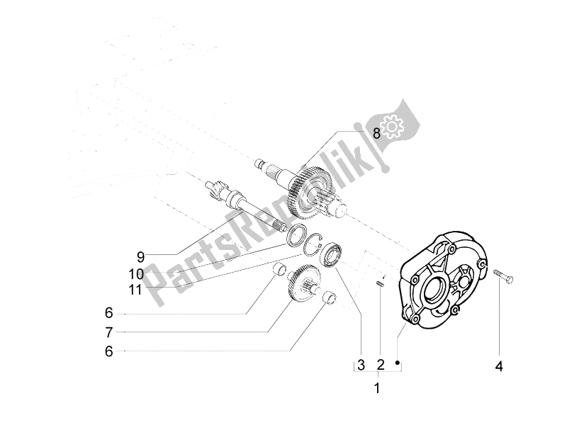 Todas las partes para Unidad De Reducción de Vespa LXV 50 4T 25 KMH 2012