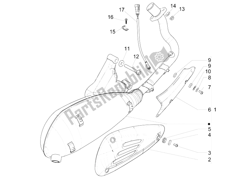 Toutes les pièces pour le Silencieux du Vespa 946 150 4T 3V ABS Armani Asia 2015