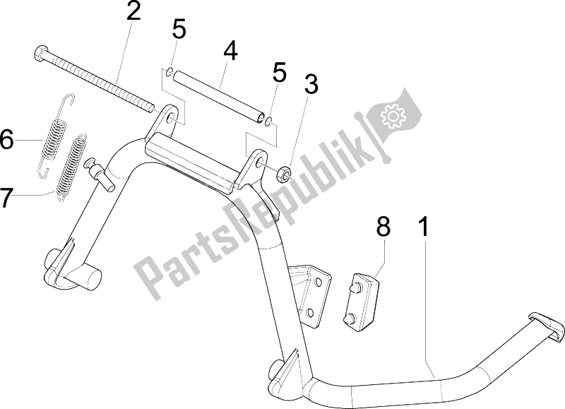 All parts for the Stand/s of the Vespa GTS 300 IE USA 2009