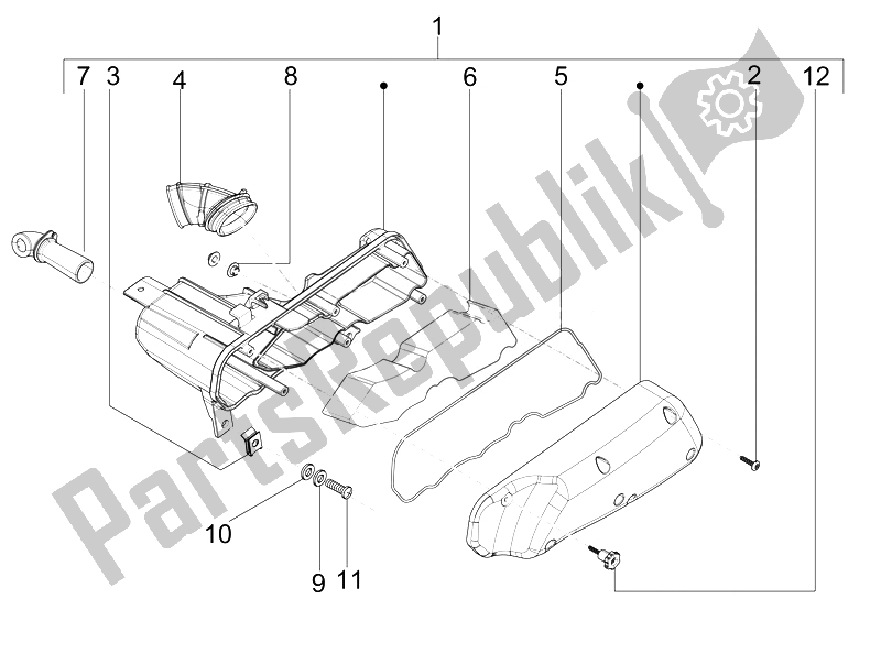 Alle onderdelen voor de Luchtfilter van de Vespa Vespa Sprint 50 2T EU 2014