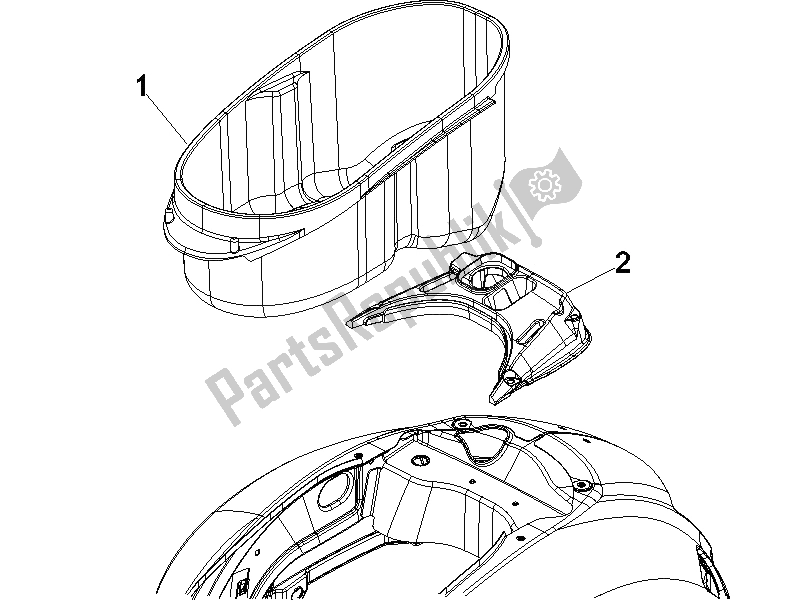 Toutes les pièces pour le Logement De Casque - Sous La Selle du Vespa GTV 250 IE UK 2006