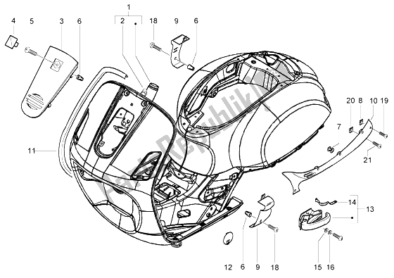 Toutes les pièces pour le Carrosserie du Vespa Granturismo 125 L 2003