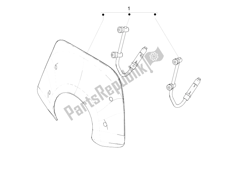 All parts for the Windshield - Glass of the Vespa PX 125 2011