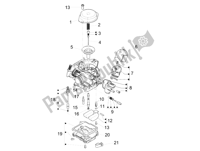 Toutes les pièces pour le Composants Du Carburateur du Vespa Sprint 50 4T 4V USA 2014