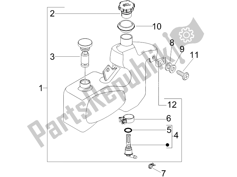 Toutes les pièces pour le Cuve à Mazout du Vespa LX 50 2T E2 Touring 30 KMH 2010