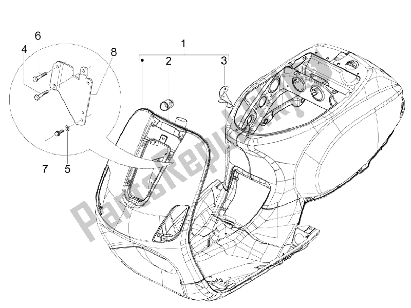 Tutte le parti per il Telaio / Carrozzeria del Vespa S 125 4T Vietnam 2009