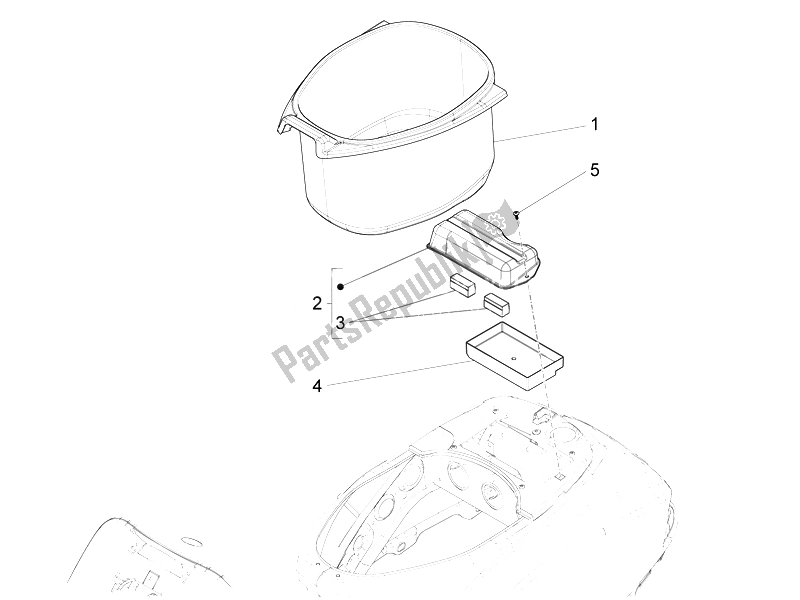 Tutte le parti per il Alloggiamento Casco - Sotto La Sella del Vespa LT 125 4T 3V IE E3 Vietnam 2014