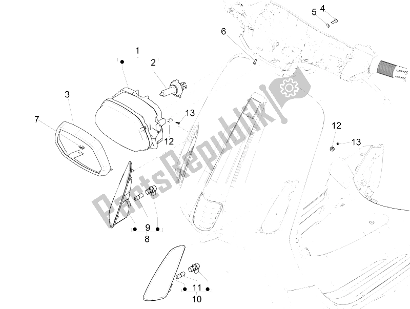 Toutes les pièces pour le Phares Avant - Clignotants du Vespa 150 Sprint 4T 3V IE Vietnam 2015
