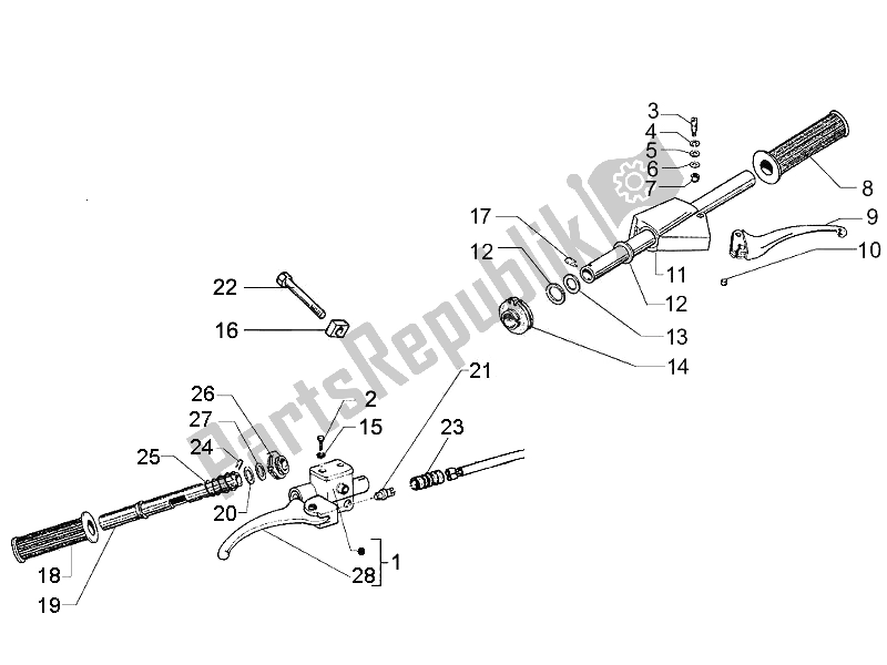 All parts for the Handlebars - Master Cil. Of the Vespa Vespa PX 125 EU Asia 2011