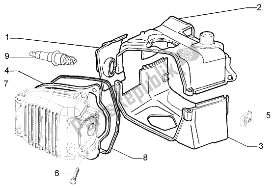 Tutte le parti per il Coperchio Della Testata del Vespa LX 125 2005