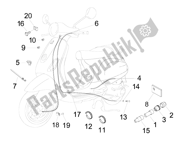 Tutte le parti per il Trasmissioni del Vespa LX 50 2T E2 Touring 30 KMH 2010