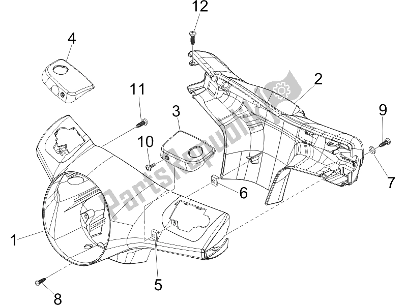 Toutes les pièces pour le Couvertures De Guidon du Vespa GTS 250 UK 2005