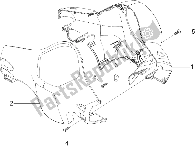 All parts for the Handlebars Coverages of the Vespa LX 150 4T IE E3 2009